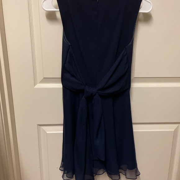 Petite Navy Blue Sleeveless Skater Dress Homecoming/semi-formal - Picture 2 of 2